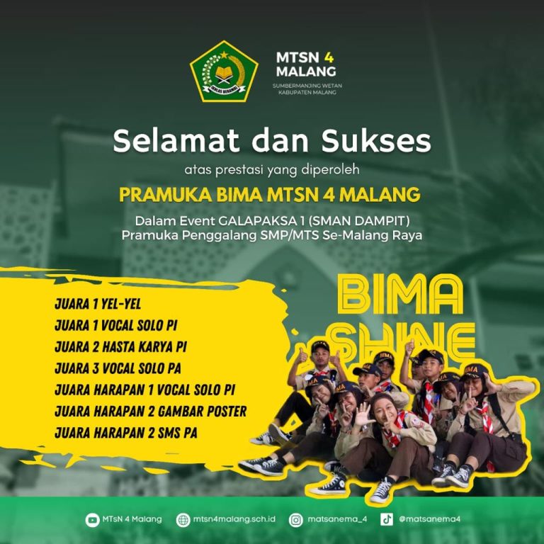 Pramuka Matsanema Borong Piala Kompetisi Se-Malang Raya